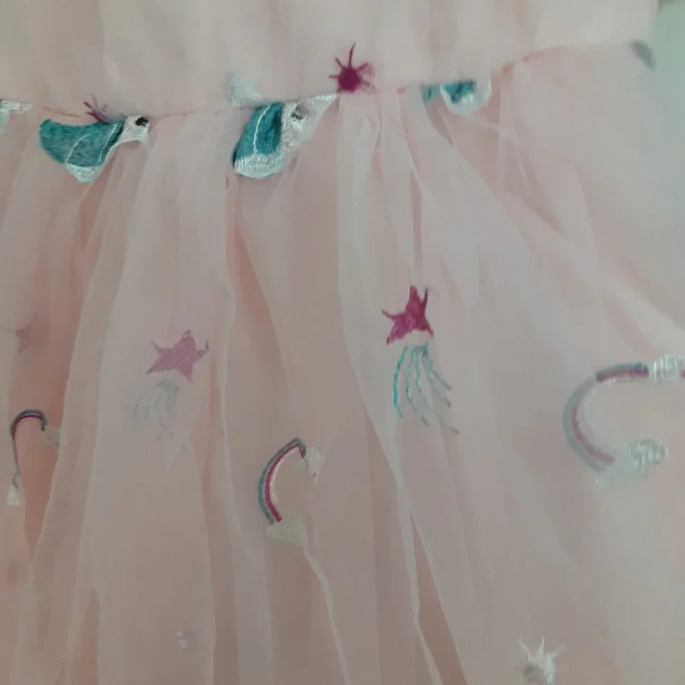 Unique Vintage Pink Tulle Unicorn Dress - Picture 3 of 5